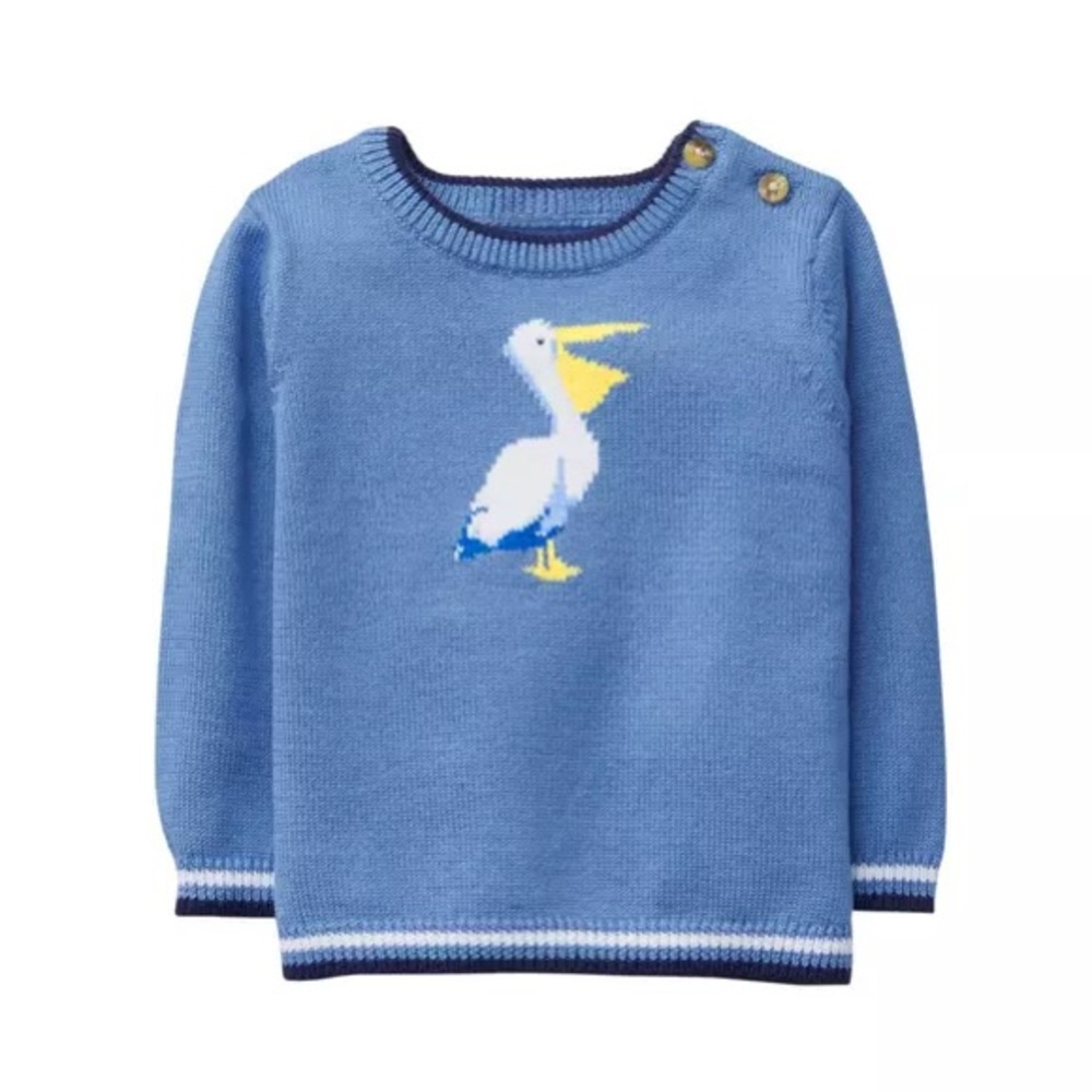 Janie and Jack Cornflower Blue Pelican Sweater